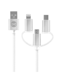 Forever 3in1 USB - Lightning + USB-C + microUSB Кабель 1.2m