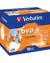 Verbatim Матрицы DVD-R AZO 4.7GB 16x Printable, ID Branded,10 Pack Jewel