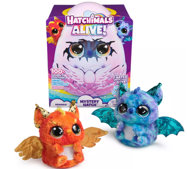 Hatchimals Alive Mystery Hatch Draggle Мягка игрушка Розовая