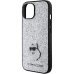 Karl Lagerfeld Fixed Glitter Choupette Logo Metal Pin Защитный Чехол для Apple iPhone 15