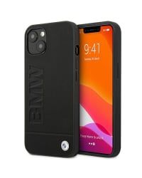 BMW BMHCP13SSLLBK Back Case Кожанный Чехол для телефона Apple iPhone 13 Mini Черный