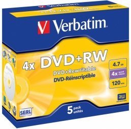 Verbatim Матрицы DVD+RW SERL 4.7GB 4x 5 Pack Jewel
