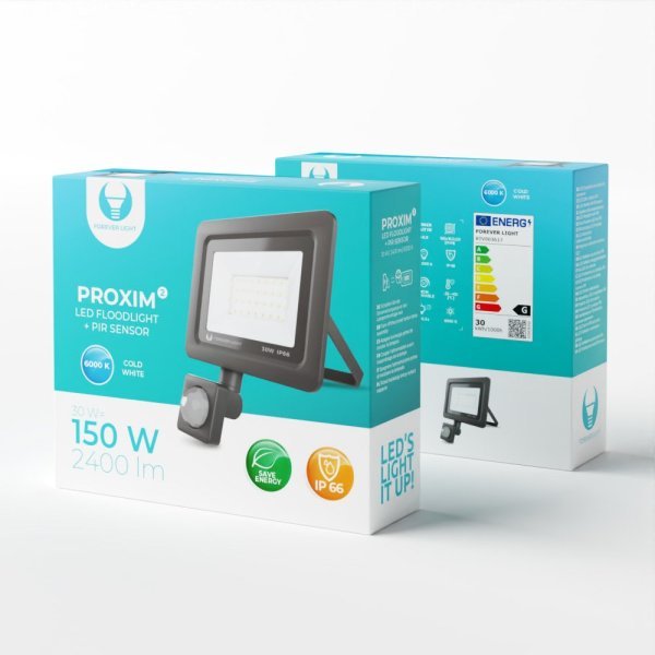 Forever Light Прожектор LED PROXIM II / 30W / 6000K / PIR / IP66