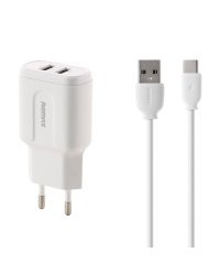 Remax RP-U22 Адаптер + USB-C Кабель / 2x USB / 2.4A