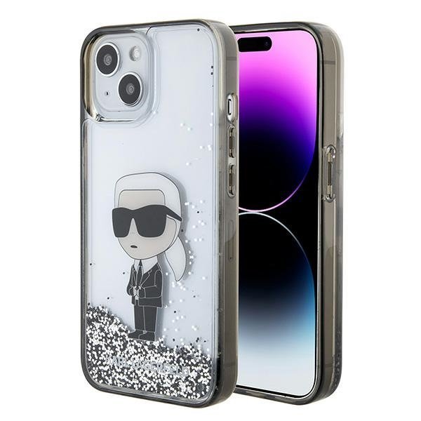 Karl Lagerfeld Liquid Glitter Ikonik Back Case Защитный Чехол для Apple iPhone 15