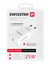 Swissten 25W Сетевое зарядное устройство USB-C PD