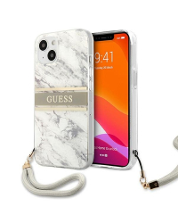 Guess GUHCP13SKMABGR Marble Strap Back Case Чехол для Apple iPhone 13 Mini