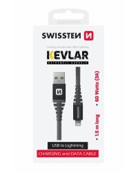 Swissten Kevlar Провод USB / Lightning 1.5m / 60w