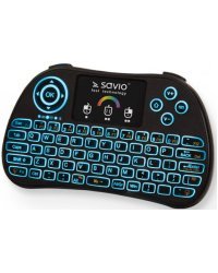 Savio KW-03 Беспроводная Клавиатура PC / PS4 / XBOX / Smart TV / Android + Тачпад Черная (С RGB Подсветкой)