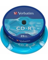 Verbatim Матрицы CD-R 700MB 1x-52x Extra Protection, 25 Pack Spindle