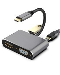 RoGer USB-C Мультимедиа адаптер HDMI 4K@30Hz / VGA 1080p / USB 3.0 / USB-C PD