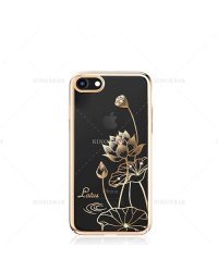 Kingxbar Elegant Lotus Силиконовый чехол для С Кристалами Swarovski для Apple iPhone 7 / 8 Золотой