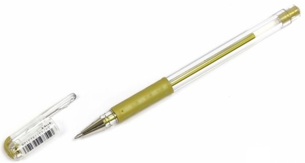Ручка гелевая игловидная, золотая (0.8 мм)