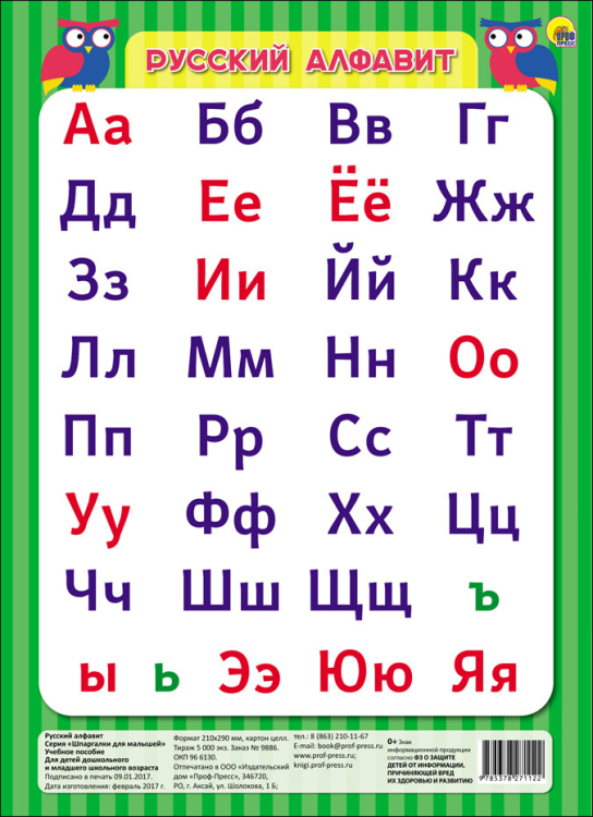 Плакат. Русский алфавит