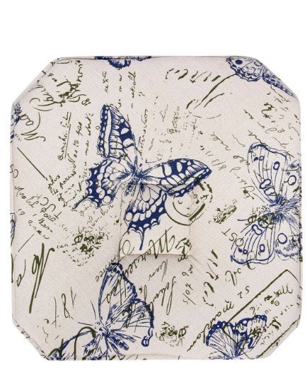 Сидушка декоративная на табурет, рисунок: бабочки, 37x37 см