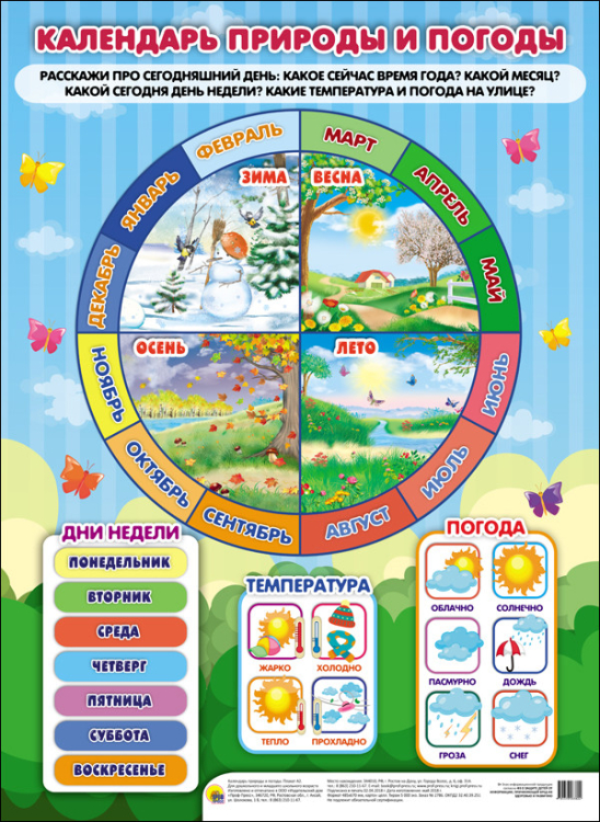 Плакат. Календарь природы и погоды