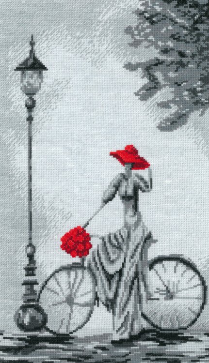 Набор для вышивания крестом Nitex &quot;Прогулка на велосипеде&quot;, 23x38 см, арт. 0277