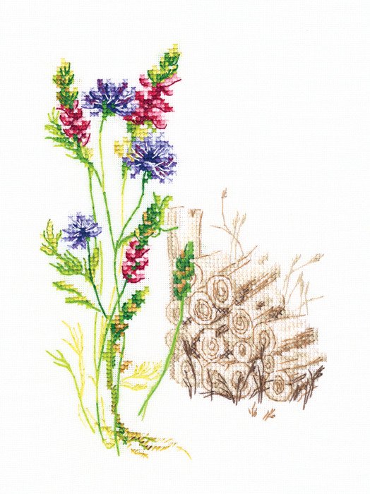 Набор для вышивания крестом РТО &quot;Цветущие травы&quot;, 11x16 см, арт. M778