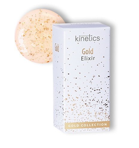 Эликсти ультра-обогощённый для ногтей Kinetics &quot;Gold Elixir&quot;, покрытие с золотыми частичками, 15 мл