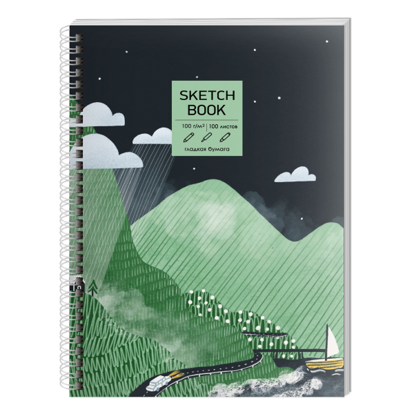 Скетчбук &quot;Sketchbook. Green world&quot;, А5, 100 листов