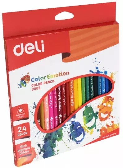 Карандаши цветные Deli &quot;Color Emotion&quot;, липа, 24 цвета