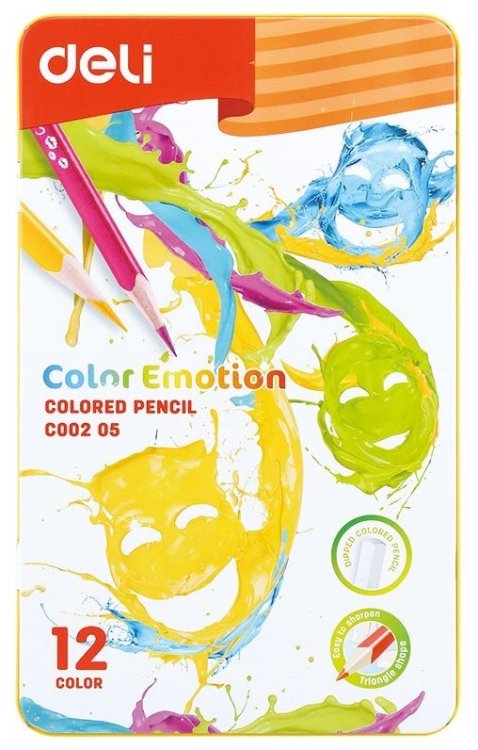 Карандаши цветные Deli &quot;Color Emotion&quot;, липа, 12 цветов