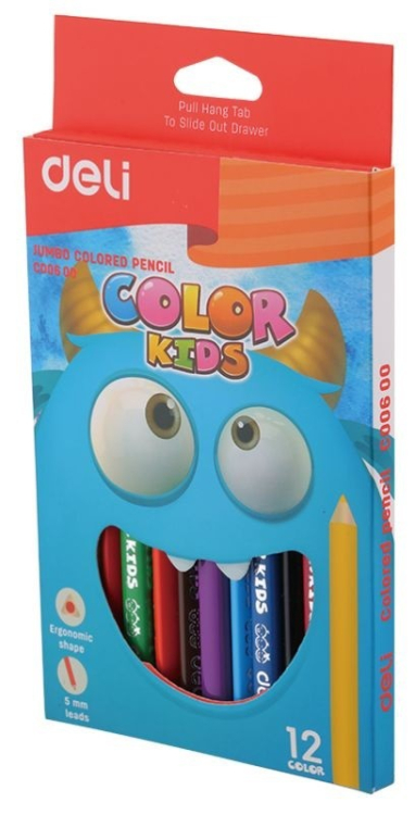 Карандаши цветные Deli &quot;Color Kids&quot;, трехгранные, 12 цветов