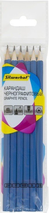 Набор карандашей чернографитных Silwerhof &quot;Zeichner&quot;, 2H-2B шестигранные, арт. 125038-00