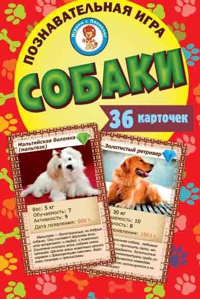 Познавательная игра &quot;Собаки&quot;, 36 карточек