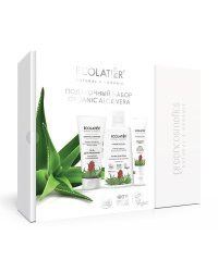 Подарочный набор ECOLATIER "Organic Aloe Vera" (гель для умывания 75 мл, тоник для лица 150 мл, дневной крем 30 мл)