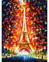 Живопись на холсте. Париж - огни Эйфелевой башни, 30х40 см