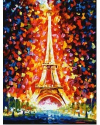 Живопись на холсте. Париж - огни Эйфелевой башни, 30х40 см