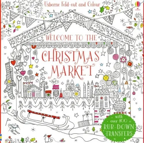 Fold-Out Christmas Market to Colour