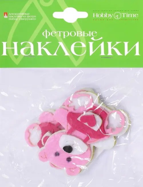 Наклейки декоративные из фетра. Набор №22. Зверушки, в ассортименте