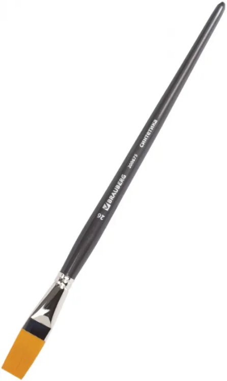 Кисть художественная профессиональная &quot;Brauberg Art&quot;, синтетика жесткая, плоская, №26, длинная ручка