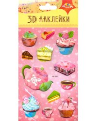 Наклейки 3D из бумаги, 9,5х18,5 см, &quot;Десерты&quot;