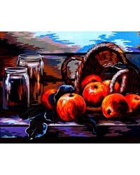 Набор для рисования по номерам. на холсте. Натюрморт с яблоками. Жанна Когай, 40х50 см