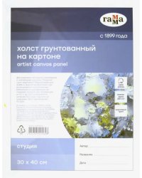 Холст на картоне &quot;Студия&quot;, 30x40 см, 100% хлопок, мелкое зерно