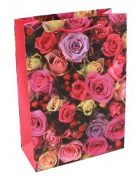 Пакет подарочный &quot;Цветы - розы&quot;, 22х31х10 см