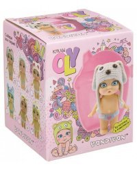 Куколка OLY в шапочке-ушанке с животным и аксессуарами в поильнике, девочка