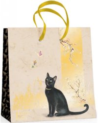 Пакет подарочный &quot;Черные кошки&quot; (16,5x16,5x9,2 см)