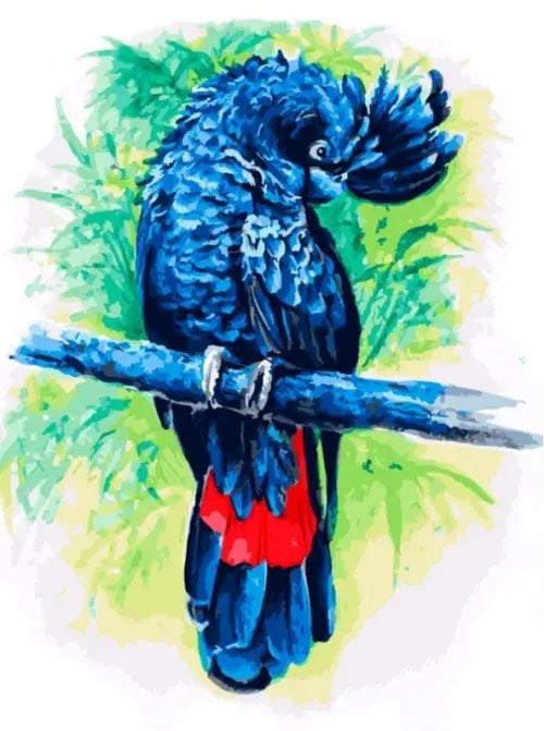 Картина по номерам. Синий попугай, 30x40 см