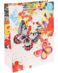 Пакет подарочный &quot;Замечательные бабочки&quot;, 18х24х8,5 см