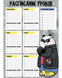 Расписание уроков. Крутая панда, А3