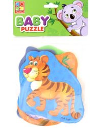 Мягкие пазлы. Baby puzzle. Тигренок и друзья, 4 картинки