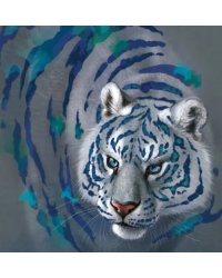Алмазная мозаика. Снежный тигр, 30x30 см