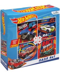 Пазл 4 в 1. Hot wheels. Готовы к старту