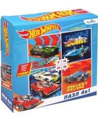 Пазл 4 в 1. Hot wheels. Крутые гонщики