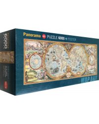 Пазл-панорама. Карта полушарий, 6000 элементов