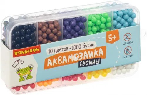 Аквамозаика бусины (10 цветов, 1000 шт) (ВВ4985)